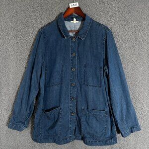 Eileen Fisher Chambray Tencel Organic Cotton Denim Shirt - Women's Size XL